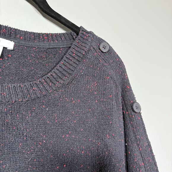 J Jill Black & Red Speckle Button Accent Cozy Sweater - 3X - Women's Plus Size - Picture 2 of 6